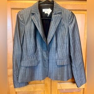 Ann Taylor LOFT Charcoal Pinstripe Blazer